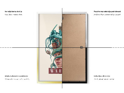 Schilderij met zwarte lijst Warschau Vintage