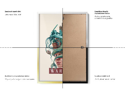 Schilderij met zwarte lijst Warschau Vintage