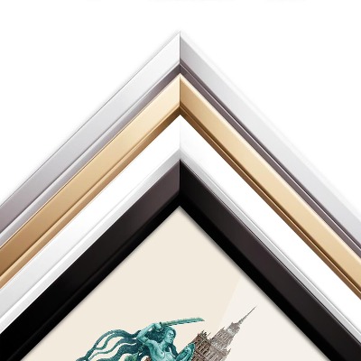 Schilderij met zwarte lijst Warschau Vintage