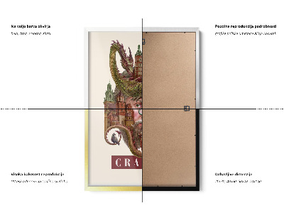 Schilderij met zwarte lijst Krakau Vintage