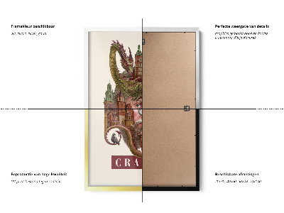 Schilderij met zwarte lijst Krakau Vintage