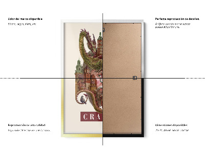 Schilderij met zwarte lijst Krakau Vintage