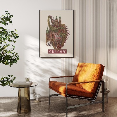 Schilderij met zwarte lijst Krakau Vintage