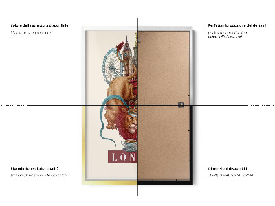 Schilderij met zwarte lijst Londen Vintage