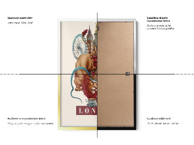 Schilderij met zwarte lijst Londen Vintage