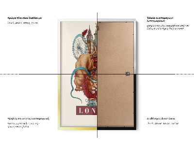 Schilderij met zwarte lijst Londen Vintage