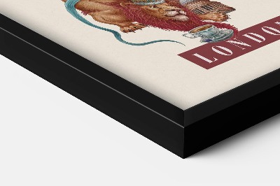 Schilderij met zwarte lijst Londen Vintage