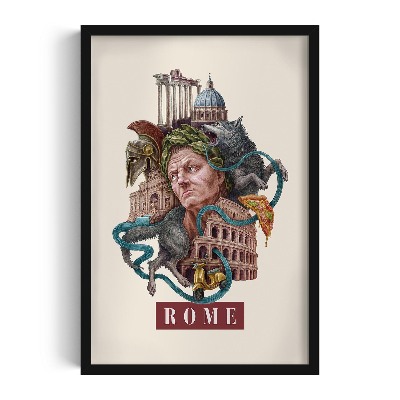 Schilderij met zwarte lijst Rome Vintage