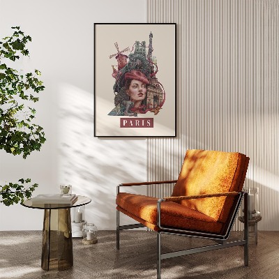 Schilderij met zwarte lijst Parijs Vintage