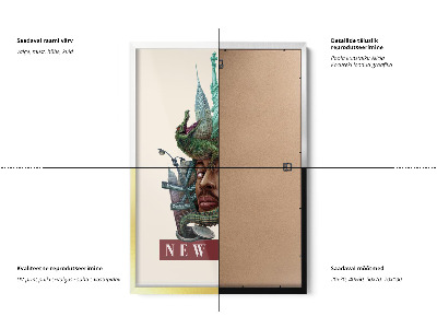 Schilderij met zwarte lijst New York Vintage