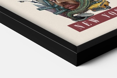 Schilderij met zwarte lijst New York Vintage