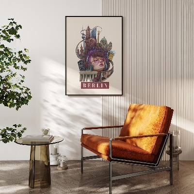 Schilderij met zwarte lijst Berlijn Vintage