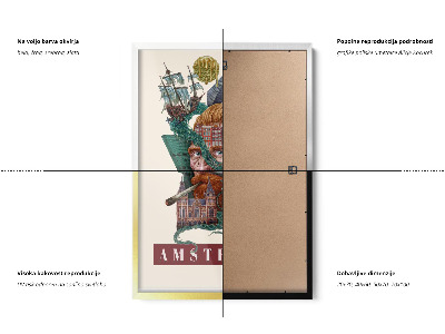 Schilderij met zwarte lijst Amsterdam Vintage