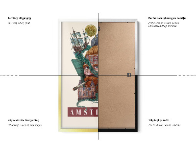 Schilderij met zwarte lijst Amsterdam Vintage