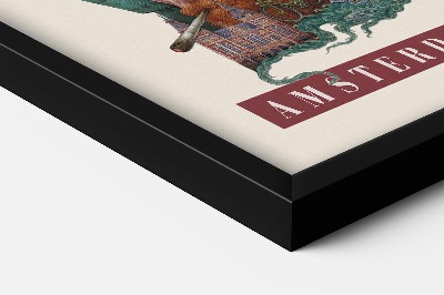 Schilderij met zwarte lijst Amsterdam Vintage