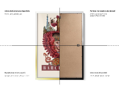 Schilderij met zwarte lijst Barcelona Vintage