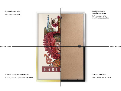 Schilderij met zwarte lijst Barcelona Vintage