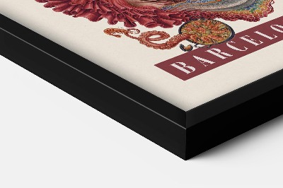 Schilderij met zwarte lijst Barcelona Vintage