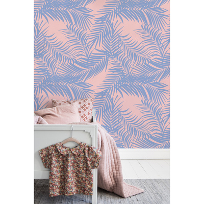 Fotobehang Subtiele schaduw van palmbladeren