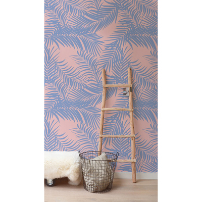 Fotobehang Subtiele schaduw van palmbladeren