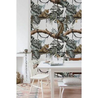 Fotobehang Luipaarden rusten op een boom