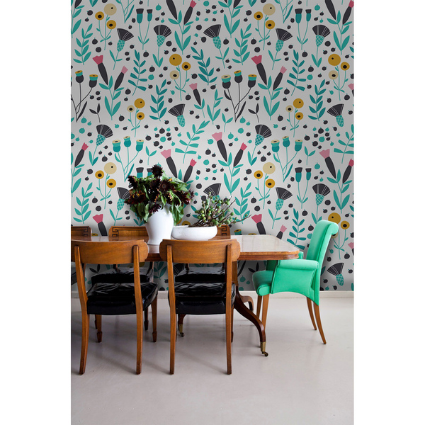 Fotobehang Kleurrijke pastelbloemen