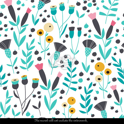 Fotobehang Kleurrijke pastelbloemen