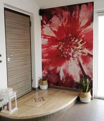 Fotobehang Tuin in Rood