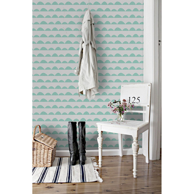 Fotobehang Blauw stippenpatroon