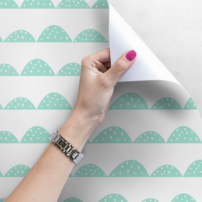 Fotobehang Blauw stippenpatroon