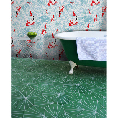 Fotobehang Rode druppels tussen de golven