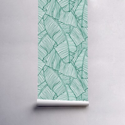 Fotobehang In de schaduw van exotische turquoise bladeren