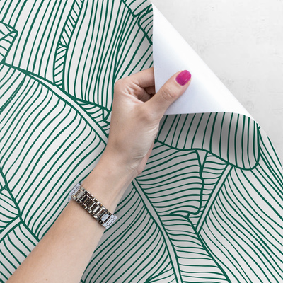 Fotobehang In de schaduw van exotische turquoise bladeren