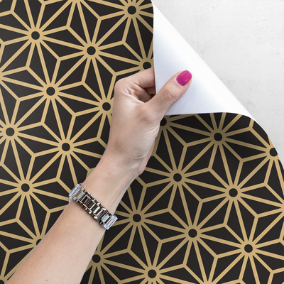 Fotobehang Gouden Japanse Asanoha