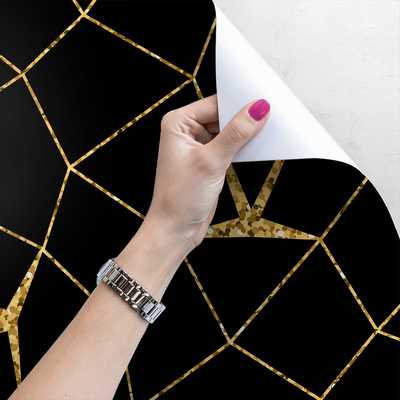 Fotobehang Goud mozaïek in zwart