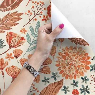 Fotobehang Herfstbloemen in Boho-stijl