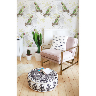 Fotobehang Paradijspapegaaien in het groen