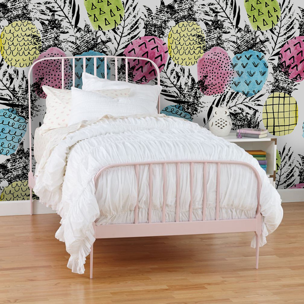 Fotobehang Grunge Regenboog Ananas