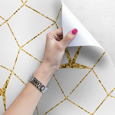 Fotobehang Gouden mozaïek in 3D