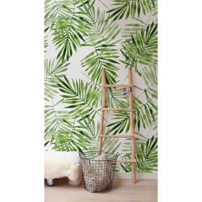 Fotobehang Vallende groene bladeren