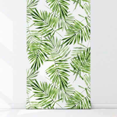 Fotobehang Vallende groene bladeren