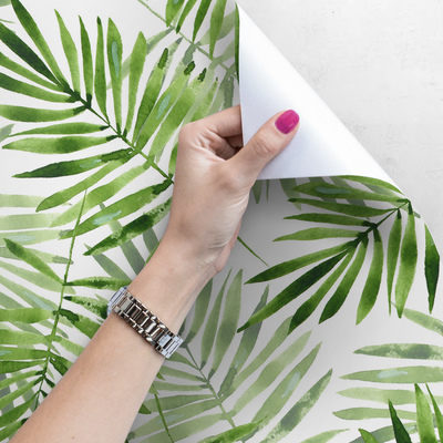 Fotobehang Vallende groene bladeren