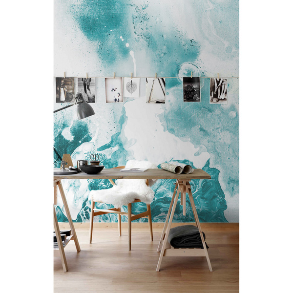 Fotobehang Blauw gevlekt marmer
