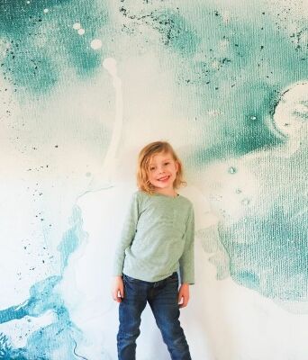 Fotobehang Blauw gevlekt marmer