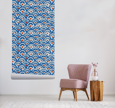 Fotobehang Aquarel visschubben