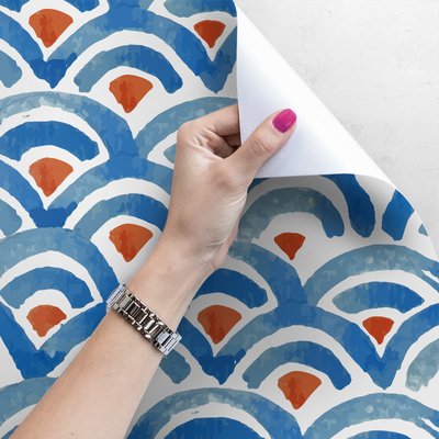 Fotobehang Aquarel visschubben