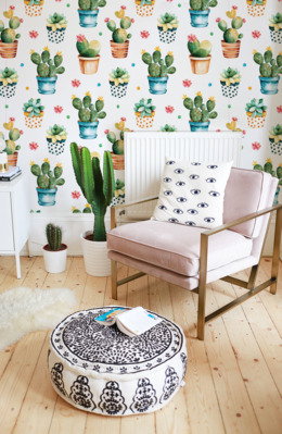 Fotobehang Aquarel Cactussen