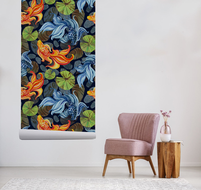 Fotobehang Magische Koi in de vijver