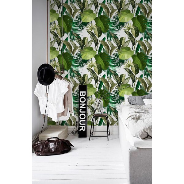 Fotobehang Boeket van exotische bladeren