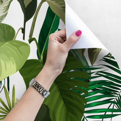 Fotobehang Boeket van exotische bladeren